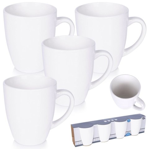 Kubki porcelanowe do kawy herbaty białe 220 ml zestaw kubków 4 sztuki EXCELLENT HOUSEWARE 139359
