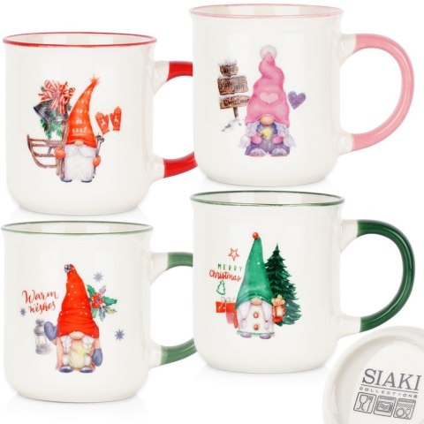 Kubki porcelanowe do kawy herbaty świąteczne 200 ml zestaw kubków 4 sztuki SIAKI COLLECTION 139702