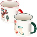 Kubki porcelanowe do kawy herbaty świąteczne 380 ml zestaw kubków 2 sztuki EXCELLENT HOUSEWARE 139703