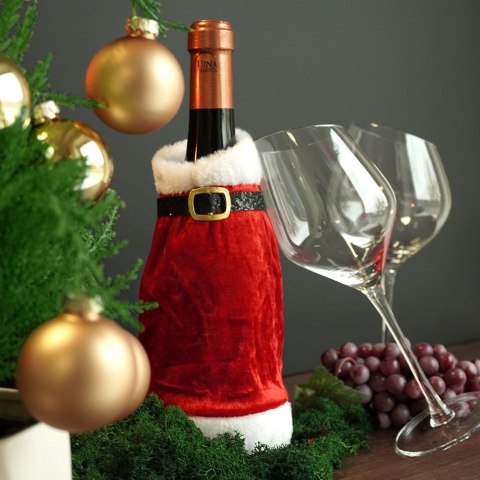 Pokrowiec na wino butelkę wina do butelek świąteczny Mikołaj ORION 839005