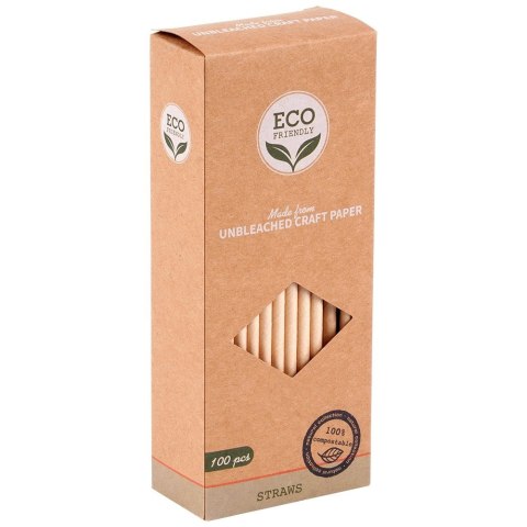 Słomki do picia napojów drinków papierowe jednorazowe 100 sztuk VILDE 259668