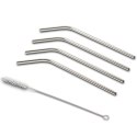 Słomki do picia napojów drinków z czyścikiem metalowe rurki 5 szt ACER NAVA 10-111-109
