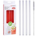 Słomki szklane do picia napojów drinków z czyścikiem rurki 4 szt ALPINA 259279