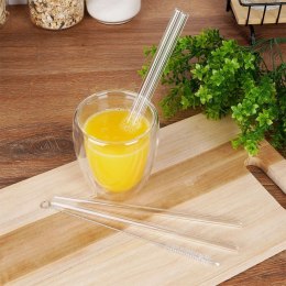 Słomki szklane do picia napojów drinków z czyścikiem rurki 4 szt ALPINA 259279