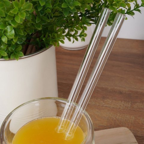Słomki szklane do picia napojów drinków z czyścikiem rurki 4 szt ALPINA 259279