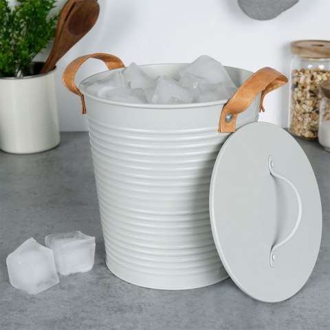 Wiaderko do lodu na lód metalowe szare cooler 3,3L HOME STYLING COLLECTION 259293