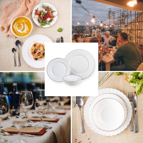 Zastawa stołowa Serwis Komplet talerzy 18 ele. na 6 osób KINGHOFF KH-1921