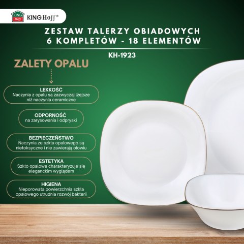 Zastawa stołowa Serwis Komplet talerzy 18 ele. na 6 osób KINGHOFF KH-1923