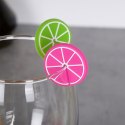 Znaczniki na szklanki kieliszki silikonowe owoce 8 SZT do szklanek EXCELLENT HOUSEWARE 259400