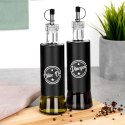 Butelki na oliwę i ocet do oliwy octu szklane czarne 300ml 2 szt VILDE 229128