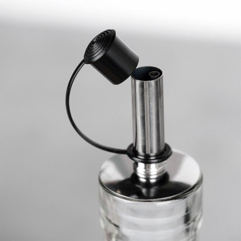 Butelki na oliwę i ocet do oliwy octu szklane czarne 300ml 2 szt VILDE 229128