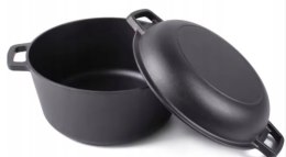 Garnek żeliwny 2w1, 3.5L, 24cm, KRISBERG KS-7701