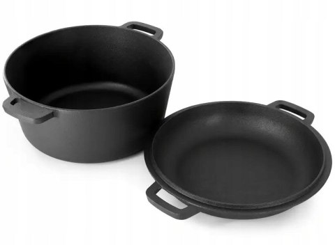 Garnek żeliwny 2w1, 3.5L, 24cm, KRISBERG KS-7701