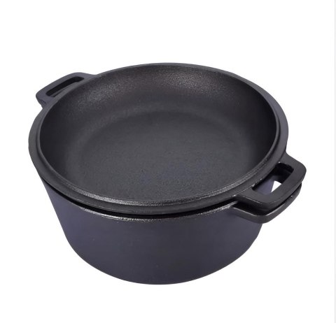 Garnek żeliwny 2w1, 4.5L, 26cm, KRISBERG KS-7702