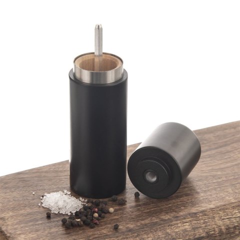 Młynek do pieprzu i soli przypraw ręczny drewniany czarny BLACKLINE 15.5cm ORION 130230