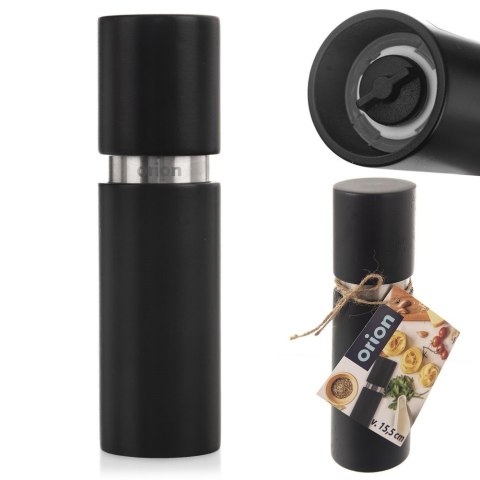 Młynek do pieprzu i soli przypraw ręczny drewniany czarny BLACKLINE 15.5cm ORION 130230