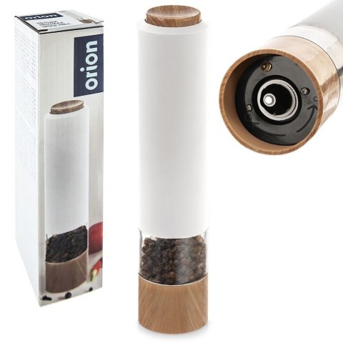 Młynek do soli i pieprzu przypraw elektryczny LED biały 23cm ORION 130232