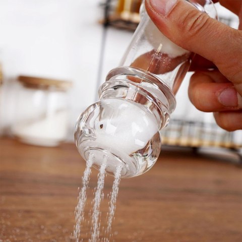 Młynek ręczny do pieprzu przypraw i solniczka akrylowy zestaw 2-ele ALPINA 259265