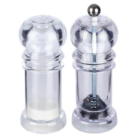 Młynek ręczny do pieprzu przypraw i solniczka akrylowy zestaw 2-ele ALPINA 259265
