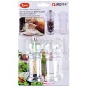 Młynek ręczny do pieprzu przypraw i solniczka akrylowy zestaw 2-ele ALPINA 259265