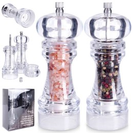 Młynki akrylowe do pieprzu i soli przypraw ręczne młynek ręczny 2-ele HIT 259198