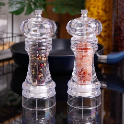 Młynki akrylowe do pieprzu i soli przypraw ręczne młynek ręczny 2-ele HIT 259198