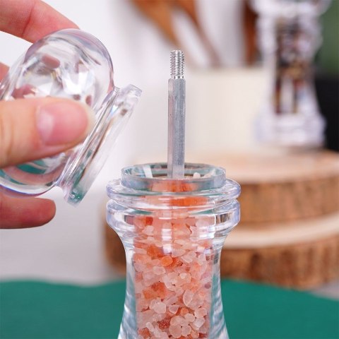 Młynki akrylowe do pieprzu i soli przypraw ręczne młynek ręczny 2-ele HIT 259198