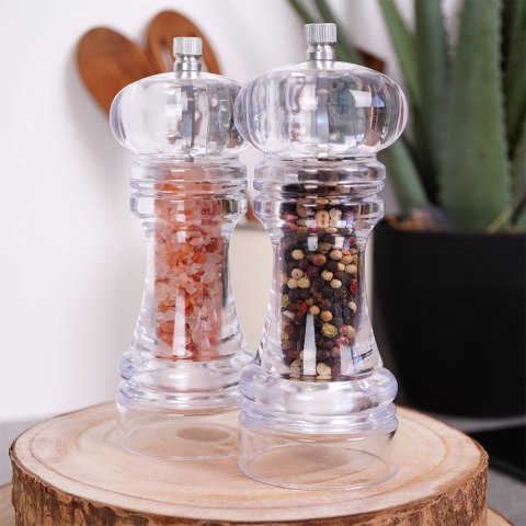 Młynki akrylowe do pieprzu i soli przypraw ręczne młynek ręczny 2-ele HIT 259198