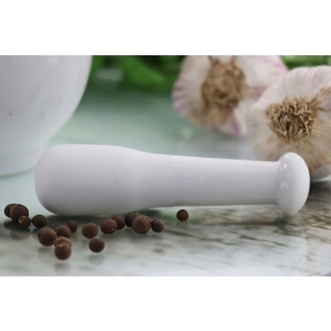 Moździerz kuchenny do przypraw leków ucierania pesto ceramiczny biały HIT 131008