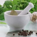 Moździerz kuchenny do przypraw leków ucierania pesto ceramiczny biały HIT 131008