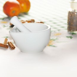 Moździerz kuchenny do przypraw leków ucierania pesto ceramiczny biały VILDE 131007