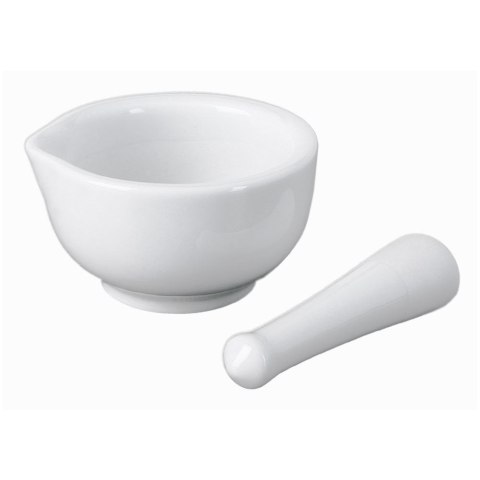 Moździerz kuchenny do przypraw leków ucierania pesto ceramiczny biały VILDE 131007