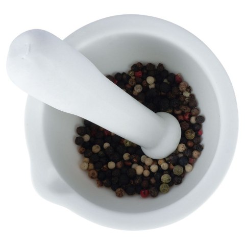 Moździerz kuchenny do przypraw leków ucierania ziół ceramiczny biały ALPINA 259266