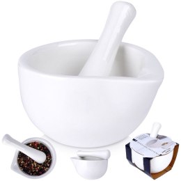 Moździerz kuchenny do przypraw leków ucierania ziół porcelanowy biały EXCELLENT HOUSEWARE 259319