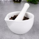 Moździerz kuchenny do przypraw leków ucierania ziół porcelanowy biały EXCELLENT HOUSEWARE 259319