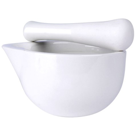 Moździerz kuchenny do przypraw leków ucierania ziół porcelanowy biały EXCELLENT HOUSEWARE 259319
