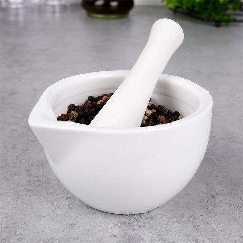 Moździerz kuchenny do przypraw ziół leków porcelanowy biały ALPINA 259328
