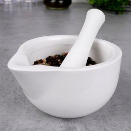 Moździerz kuchenny do przypraw ziół leków porcelanowy biały EXCELLENT HOUSEWARE 259318