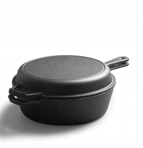 Patelnia żeliwna 2w1 26 cm KRISBERG KS-7703