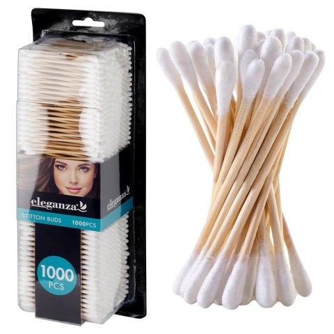 Patyczki do uszu kosmetyczne bambusowe bawełniane cienkie 1000 szt ELEGANZA 567006
