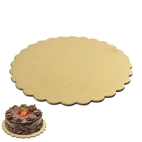 Podkład pod tort ciasto gruby sztywny złoty okrągły 30 cm patera ORION 540554