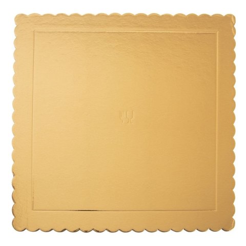 Podkład pod tort ciasto złoty kwadratowy 34x34 cm GRUBY SZTYWNY ORION 871408