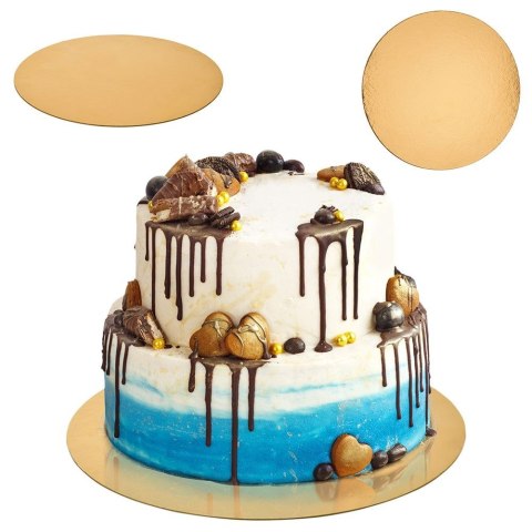 Podkład pod tort ciasto złoty okrągły 30 cm ORION 871404