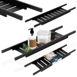 Półka łazienkowa na wannę bambusowa czarna 68 cm BATHROOM SOLUTIONS 567007