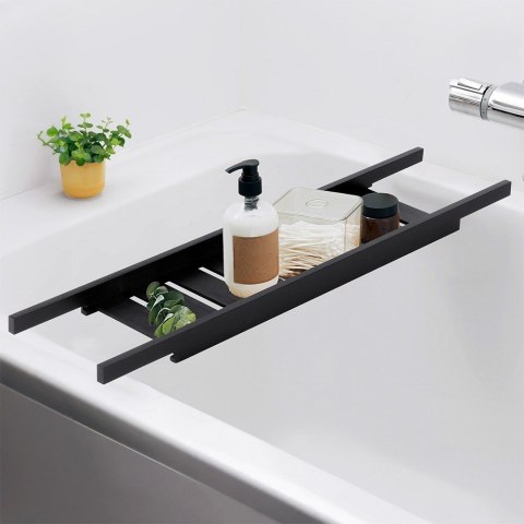Półka łazienkowa na wannę bambusowa czarna 68 cm BATHROOM SOLUTIONS 567007