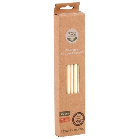 Słomki do picia drinków napojów bambusowe wielorazowe 20 szt VILDE 259669