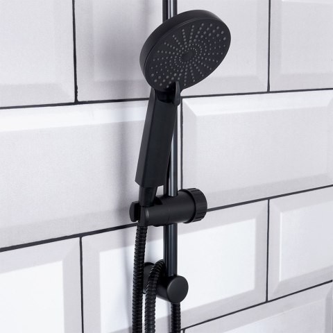Słuchawka prysznicowa z wężem uchwytem czarna 3-ele wąż BATHROOM SOLUTIONS 569881