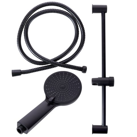 Słuchawka prysznicowa z wężem uchwytem czarna 3-ele wąż BATHROOM SOLUTIONS 569881