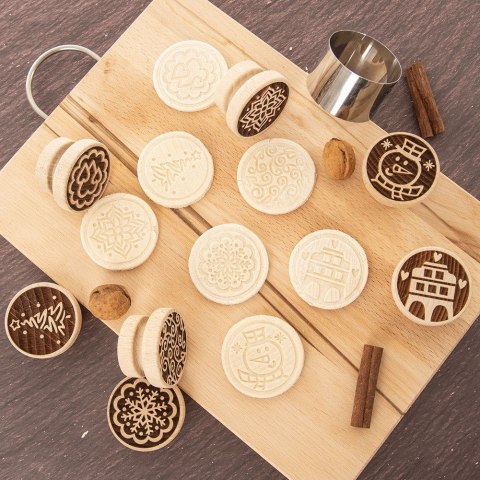 Stempel do dekorowania ciastek dekorator drewniany płatek śniegu ORION 127441