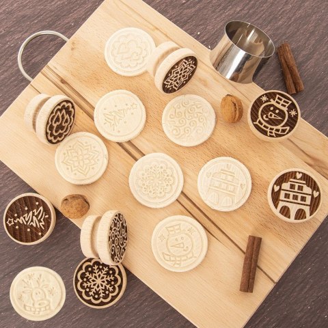 Stempel do dekorowania ciastek dekorator drewniany renifer ORION 127437